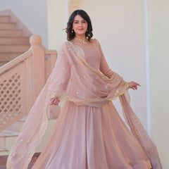 Fendy Chiffon Embroidered Gown