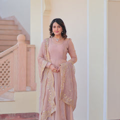 Fendy Chiffon Embroidered Gown