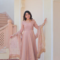 Fendy Chiffon Embroidered Gown