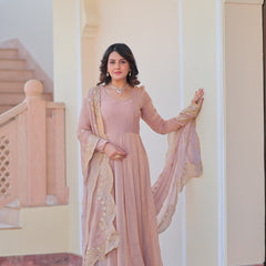 Fendy Chiffon Embroidered Gown