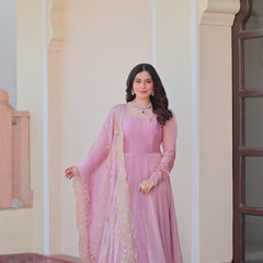Fendy Chiffon Embroidered Gown