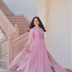 Fendy Chiffon Embroidered Gown