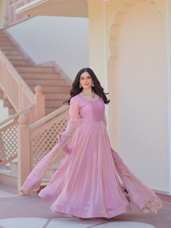 Fendy Chiffon Embroidered Gown