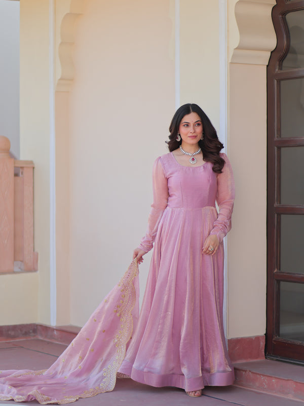 Fendy Chiffon Embroidered Gown