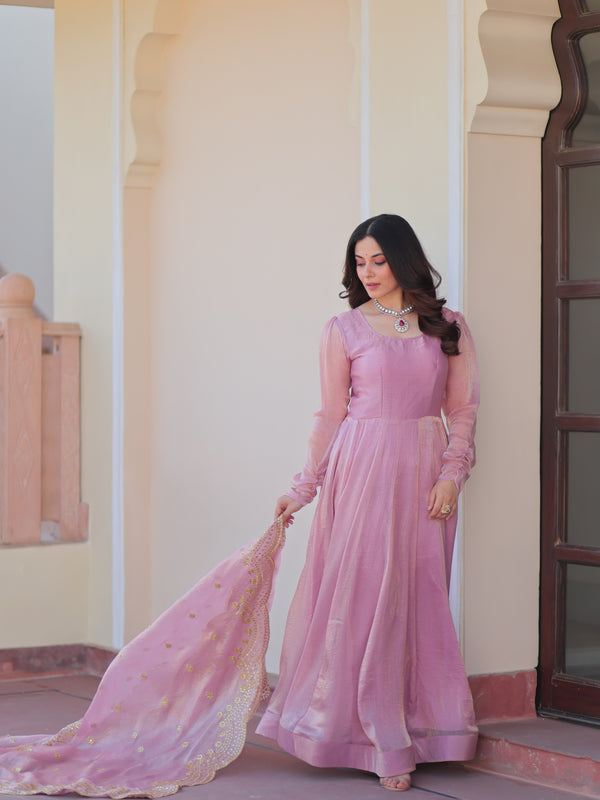 Fendy Chiffon Embroidered Gown