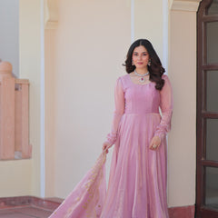 Fendy Chiffon Embroidered Gown