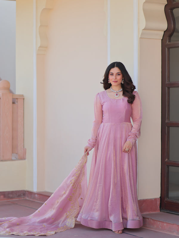 Fendy Chiffon Embroidered Gown