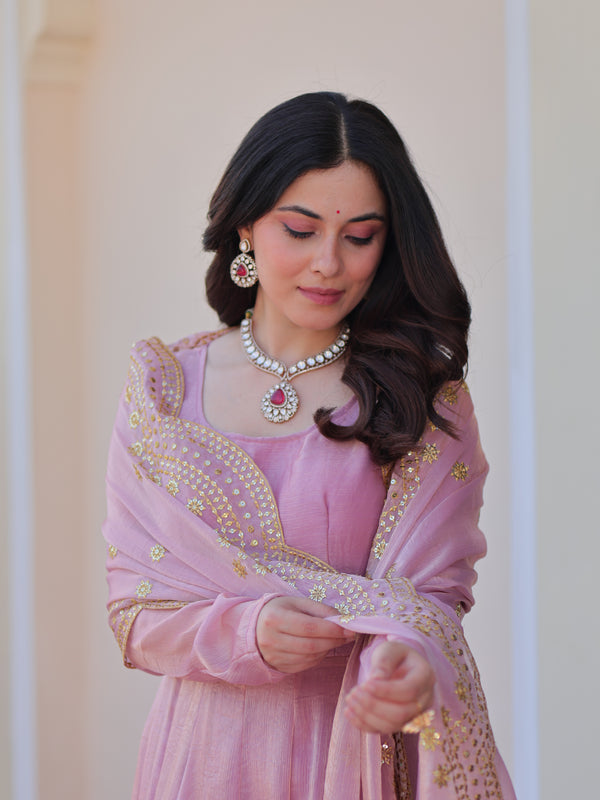 Fendy Chiffon Embroidered Gown