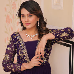Faux Blooming Sequins Embroidered Tiered Gown