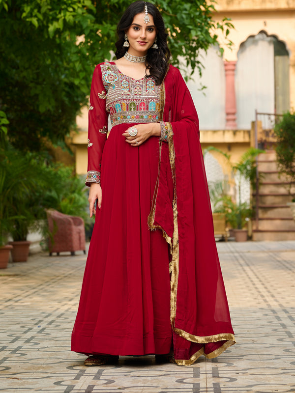 Faux Blooming Sequins Embroidered Kali Gown