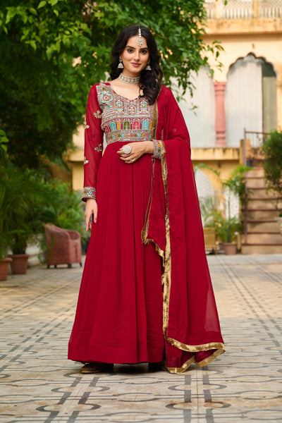 Faux Blooming Sequins Embroidered Kali Gown