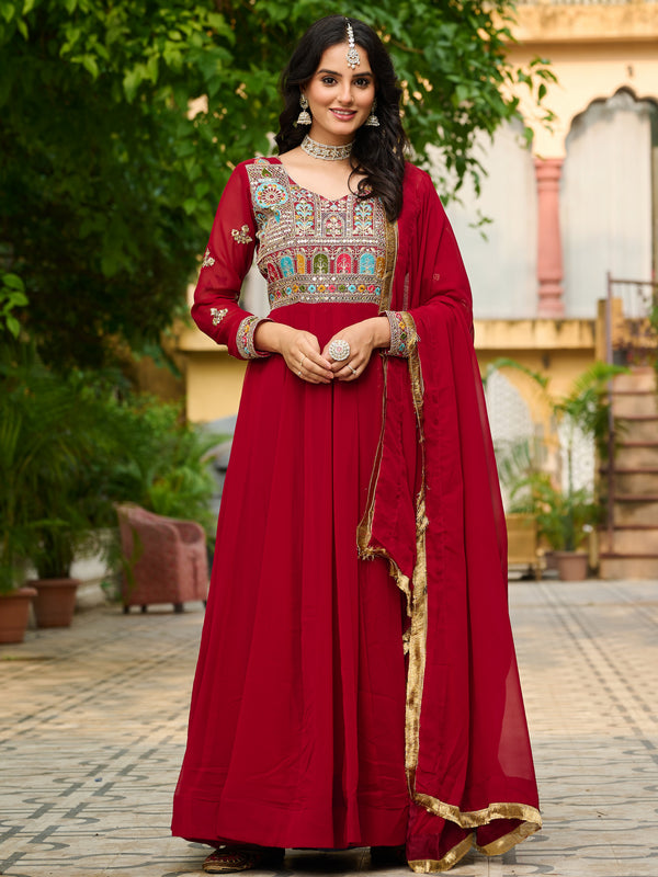 Faux Blooming Sequins Embroidered Kali Gown