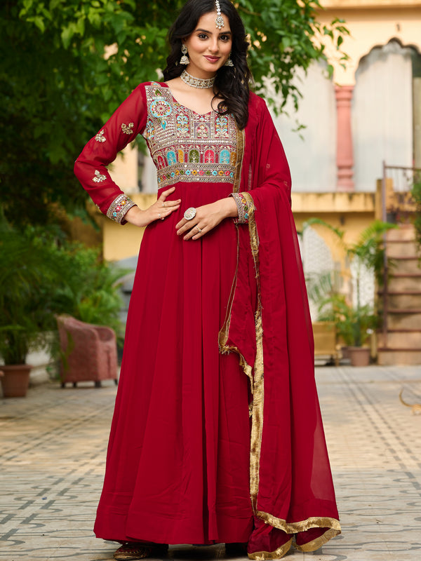 Faux Blooming Sequins Embroidered Kali Gown