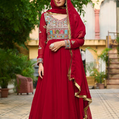 Faux Blooming Sequins Embroidered Kali Gown