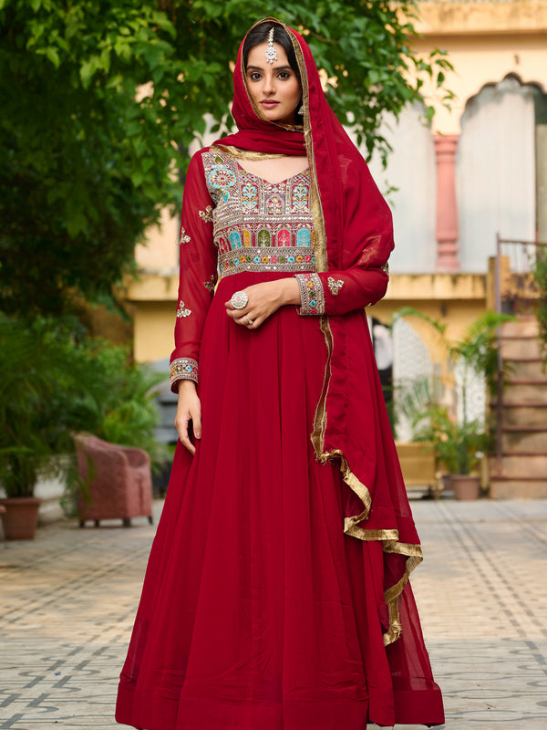 Faux Blooming Sequins Embroidered Kali Gown