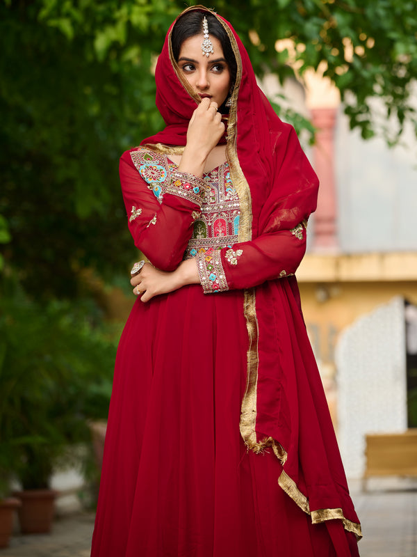 Faux Blooming Sequins Embroidered Kali Gown