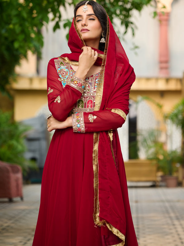Faux Blooming Sequins Embroidered Kali Gown