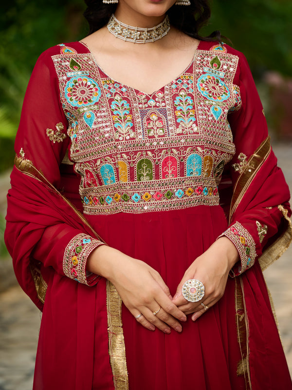 Faux Blooming Sequins Embroidered Kali Gown
