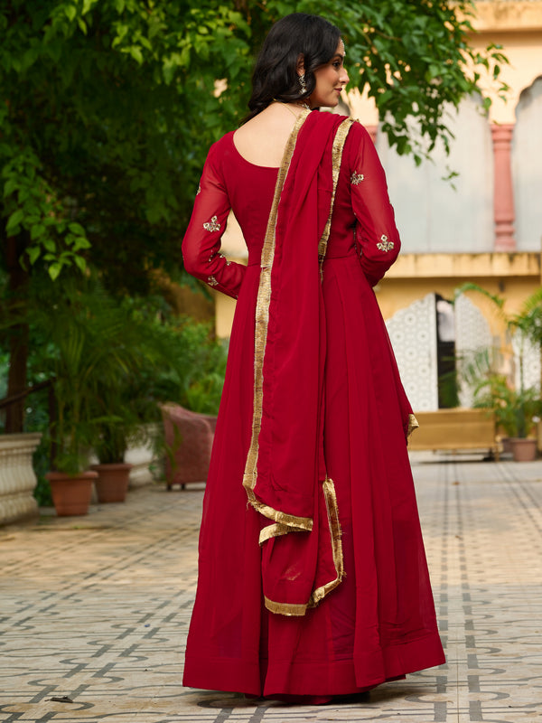 Faux Blooming Sequins Embroidered Kali Gown