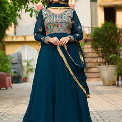 Faux Blooming Sequins Embroidered Kali Gown