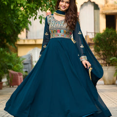Faux Blooming Sequins Embroidered Kali Gown