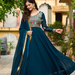 Faux Blooming Sequins Embroidered Kali Gown