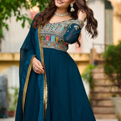 Faux Blooming Sequins Embroidered Kali Gown