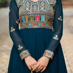 Faux Blooming Sequins Embroidered Kali Gown