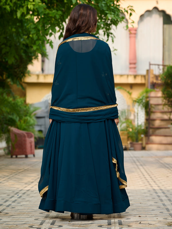 Faux Blooming Sequins Embroidered Kali Gown