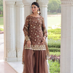 Fendy Sequins Embroidered Palazzo Set with Dupatta