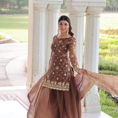Fendy Sequins Embroidered Palazzo Set with Dupatta