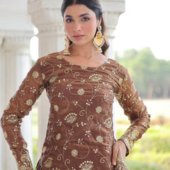 Fendy Sequins Embroidered Palazzo Set with Dupatta