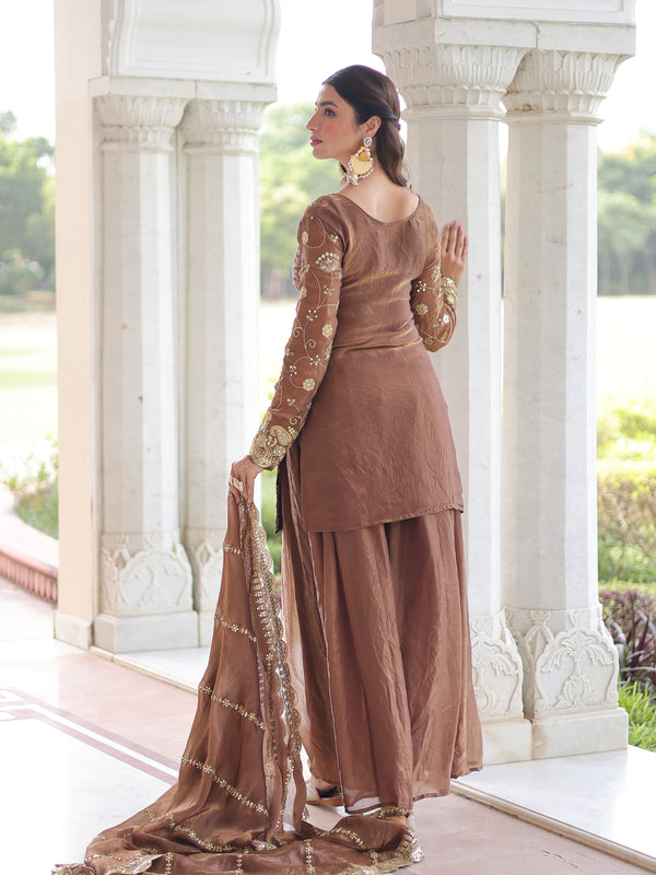 Fendy Sequins Embroidered Palazzo Set with Dupatta