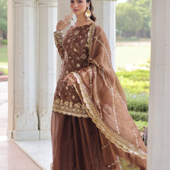 Fendy Sequins Embroidered Palazzo Set with Dupatta