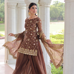 Fendy Sequins Embroidered Palazzo Set with Dupatta
