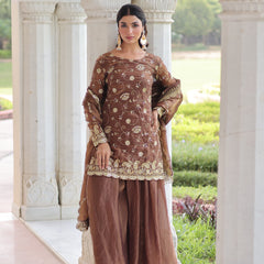 Fendy Sequins Embroidered Palazzo Set with Dupatta