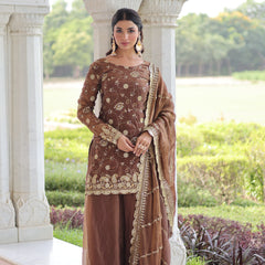Fendy Sequins Embroidered Palazzo Set with Dupatta