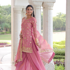 Fendy Sequins Embroidered Palazzo Set with Dupatta