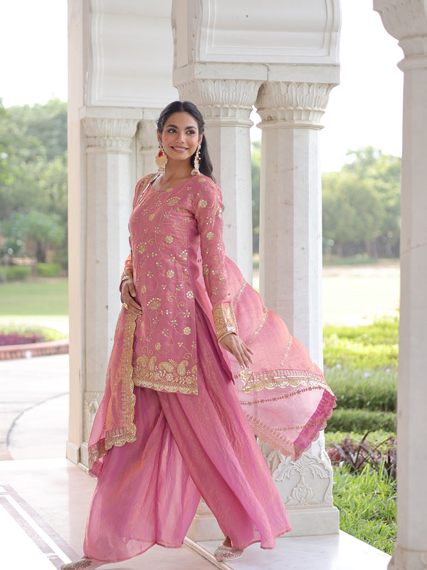 Fendy Sequins Embroidered Palazzo Set with Dupatta
