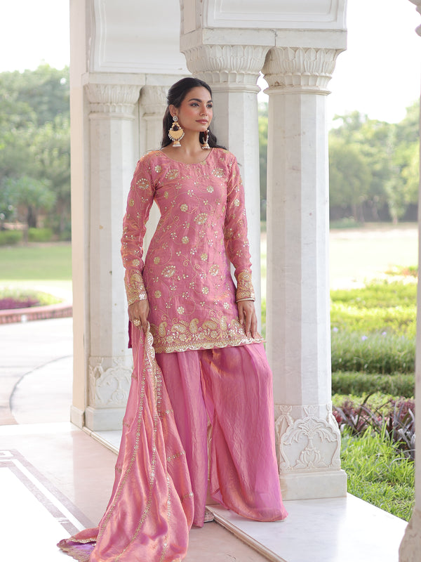 Fendy Sequins Embroidered Palazzo Set with Dupatta