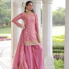 Fendy Sequins Embroidered Palazzo Set with Dupatta