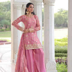 Fendy Sequins Embroidered Palazzo Set with Dupatta