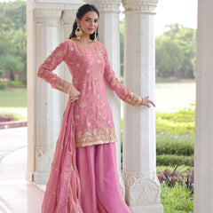 Fendy Sequins Embroidered Palazzo Set with Dupatta