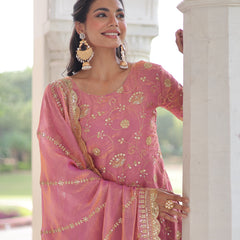 Fendy Sequins Embroidered Palazzo Set with Dupatta