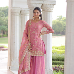 Fendy Sequins Embroidered Palazzo Set with Dupatta