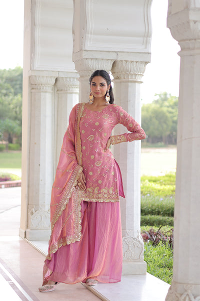 Fendy Sequins Embroidered Palazzo Set with Dupatta