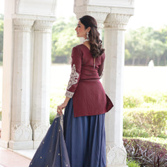 Sequins Embroidered Palazzo Set with Dupatta