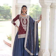 Sequins Embroidered Palazzo Set with Dupatta