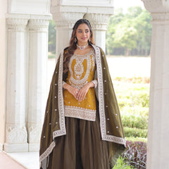 Sequins Embroidered Palazzo Set with Dupatta