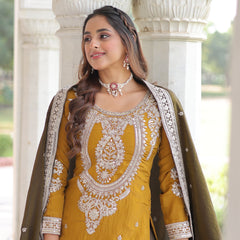 Sequins Embroidered Palazzo Set with Dupatta